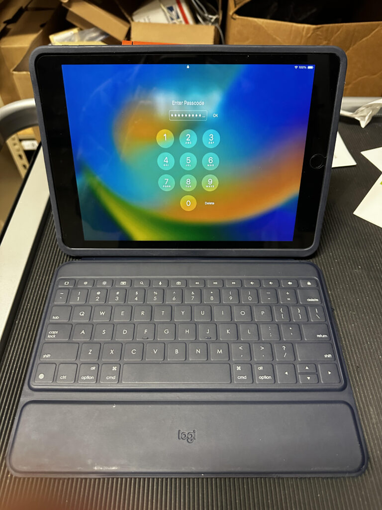 keyboard in front of ipad